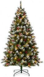 CHILLSUN 6ft Pre-Lit Artificial Christmas Tree with Dual-Color LED Lights by CHILLSUN