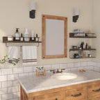 PopiShelves 22.5 inches Bathroom Shelves Over Toilet for Wall, Floating Shelves with Storage Basket Paper Holer for Kitchen Living Room, Bedroom & Classroom, Set of 3 (Dark Brown) - Image 5