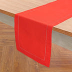 Solino Home Cotton Linen Dining Table Runner Poppy Red Woven, 14 x 48 in - Image 2