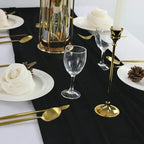 Luxurious Velvet Table Runner, 10ft Wedding Reception Decorations, 20x120inch Soft Velvet Fabric, Table Linen Overlay, Wedding Table Runners (Black, 20X120inch, 5pack) - Image 4