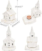 Sungmor Vintage Mini Church Cast Iron Tealight Lantern - Rustic White - Image 4
