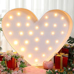Maxcheck 4FT Marquee Large Light up Decoration, Balloon Frame with Bulb Light String Foam Marquee Signs for Valentine's Eid Birthday Engagement Baby Shower Party Decorations(Cute Heart) - Image 4