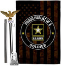 Proud Parent Army Eagle Flag Pole Kit for Outside House Armed Forces Official Military Memorabilia Home Door Poster Cemetery Decorations Veteran Garden Remembrance Memorial Day Gifts Made in USA by Unknown