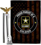Proud Parent Army Eagle Flag Pole Kit for Outside House Armed Forces Official Military Memorabilia Home Door Poster Cemetery Decorations Veteran Garden Remembrance Memorial Day Gifts Made in USA by Unknown