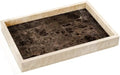 YMXYJM Real Natural Marble Tray for Bathroom, Genuine Marble Stone Vanity Tray, Luxury Storage Trays for Kitchen, Vanity, Home Decor, Dresser, Non-Resin/Non-Ceramic, 12"x 8"x 1.2", Beige & Brown by YMXYJM