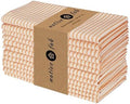 Native Fab Cloth Napkins 18x18 inches, 100% Cotton Vintage Stripped Dinner Napkins, Set of 12, Soft Breathable Absorbent, Machine Washable Cloth Napkins, Orange Beige by NativeFab