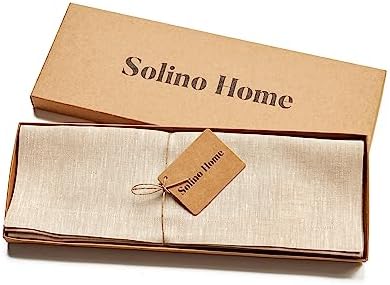 Solino Home 100% Pure Linen Placemats Beige, Athena 14 x 14 in, Set of 4 - Image 3