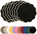 AHHFSMEI Round Faux Linen Placemats Set of 8 Heat Resistant Non-Slip Stain Proof Table Mats for Kitchen Dining Elegant Decor Place Mats (8, Black) by AHHFSMEI