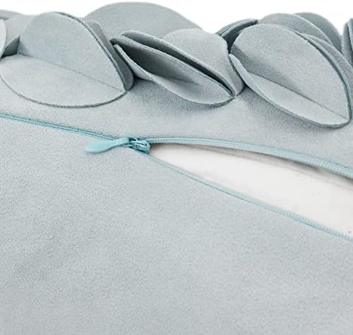 KINGROSE Decorative Soft 3D Flower Throw Pillow Cover, Sky Blue, 12x20 in - Image 5