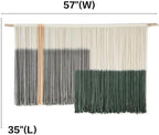 Macrame Wall Hanging Green Large Dip Dye Fiber Wall Art Bohemian Yarn Tapestry Wall Décor 57''W*35''L - Image 5
