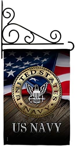 US Navy Garden Flag - Set Wall Holder Armed Forces USN Seabee United State American Military Veteran Retire Official - House Decoration Banner Small Yard Gift Double-Sided Made in USA 13 X 18.5 by Unknown