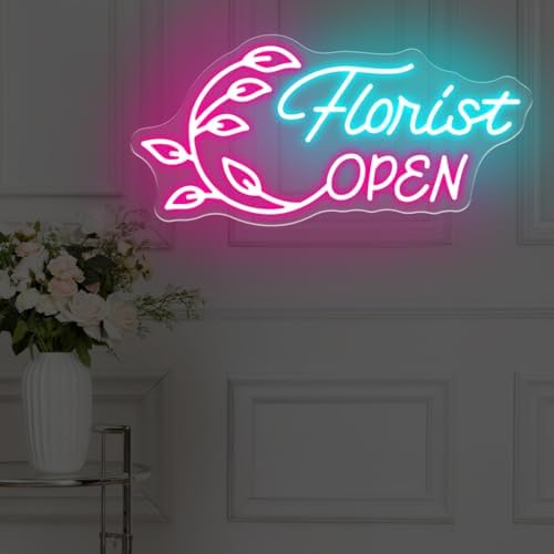 Florist Open Neon Sign for Flower Shop Storefront Window Business Decor - Image 4