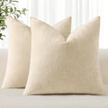 decorUhome Soft Chenille Beige Throw Pillow Covers 22X22 Set of 2 by decorUhome