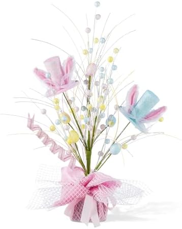 Glitzhome 21" H Easter Glitter Table Tree Decor Easter Gifts Artificial Egg and Hat Tree Table Centerpiece Decoration for Party Festival Home Decor - Image 6