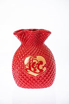 Money Bag Ceramic Vase l Lunar New Year Decoration l TET Decoration l Lunar New Year Decoration l TET Photo Props l Decorative Vases for TET (Red (7”x 4”x 10”)) (Tet1962rd) - Image 2