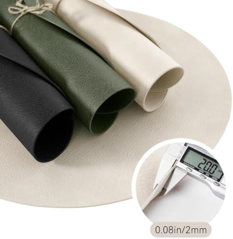 MOSAYT Vinyl Faux Leather Round Placemats Set of 6, 13 Inch, Black - Image 6