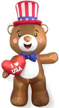 Independence Day Inflatable Bear Yard Decoration Lighted 4th of July Blow Up Patriotic Garden Yard Lawn Decor 5 Feet Tall (5FT-Bear) by WAYDECOSEASONALDECOR