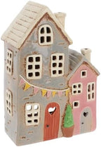 Shudehill Giftware Village Pottery Garden House Tealight Collection - Pebble, Thatch, Slate and more Designs! (Double House) by Shudehill+Giftware