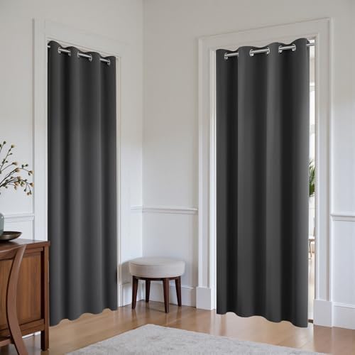 KOUFALL 78 Inch Long Closet Curtain 2 Panels,Insulated Thermal Closet Door Curtains Without Doors,Blackout Alternative to Accordion Door - Image 2