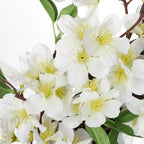 Spring Summer Wreaths for Front Door, 20 Inch Cherry Blossom Wreaths for Spring Summer Decor, White Wreaths for Front Door, Window, Home, Wall, Porch, Farmhouse Decor, Spring Artificial Flower Wreaths - Image 2