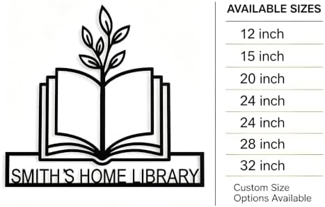 Personalized Books Metal Sign, Custom Book Lover Wall Art, Bookworm Decor - Image 6