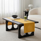 Solino Home 100% Pure Linen Table Runner Mustard Yellow, Fete 14 x 48 in - Image 4