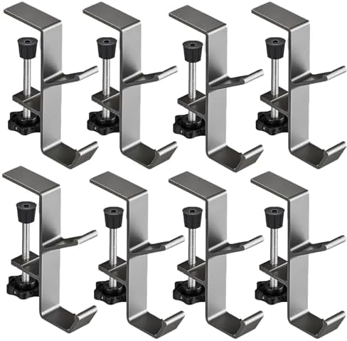 2-in-1 Adjustable Christmas Stocking and Garland Hangers, Heavy Duty Metal Mantel Hooks, No Drill Stocking Holders, Garland Decorations (Silver-8PCS) by Unknown