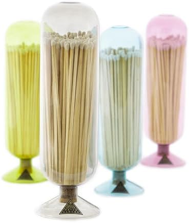 Skeem Fireplace Glass Match Cloche with Striker - Moss - Includes 120 Long Matches - Stylish and Functional Matches - Image 2