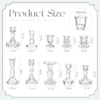 Mumufy 10 Pcs Glass Taper Crystal Candle Holders,Classic,Clear - Image 2