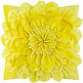 OiseauVoler 3D Flower Throw Pillow Cases Decorative Cushion Covers Soft Velvet Pillowcases Home Sofa Car Bed Room Decor 18 x 18 Inch Egg Yellow by OiseauVoler