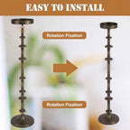 Maxdot Bronze Metal Pillar Candle Holder 36" 29" Tall Decorative Taper Candle Stand Set of 2 Vintage Floor Candlestick Holde for Housewarming Wedding Christmas Halloween Living Room - Image 3