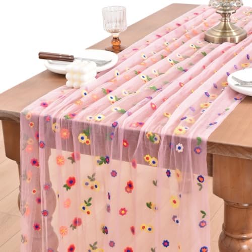 10 Pack Flower Table Runner Floral Daisy Fall Wedding Birthday Party Decor by Joanlody