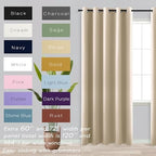 KOUFALL Biscotti Beige Grommet Insulated Thermal Room Darkening Blackout Curtains for Living Room 72x63 Inches Long - Image 2
