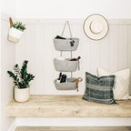 OrganiHaus Over the Door Organizer, Woven Rope Hanging Baskets, 3-Tier - Image 5