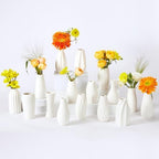 16packs Small White Ceramic Vases - Mini Flower Vases for Centerpieces by Linyona