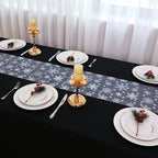 Snowkingdom 2PCS Silver Christmas Snowflake Glitter Table Runner 108 Inch - Image 6