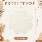 24 Pcs Scalloped Paper Rope Woven Placemats 15 Inch Beige Flower Boho Table Place Mats Rustic Woven Heat Resistant Mats Table Chargers for Dining Autumn Parties Weddings Holidays Decor - Image 2