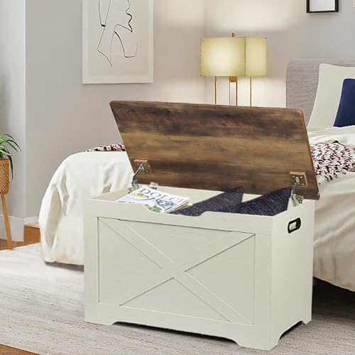 Timberer 31.5" Storage Chest, Wooden Storage Bench, Entryway Shoes Bench - Image 2