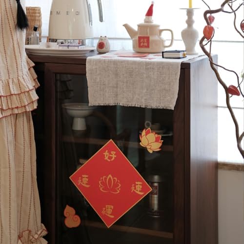 24 Pcs Chinese New Year Decoration Set Spring Festival Couplets Lunar New Year Paper Window Stickers Good Luck Ornaments for Home Door Window Year of The Horse 2026 Party Decor Festive Party - Image 6