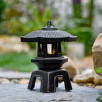 Sungmor Vintage Cast Iron Tealight Candle Holder - Japanese Pagoda Lantern - Image 2
