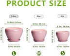Ceramic Planters, 10+8+6 Inch Ceramic Plant Pots Indoor, Pink - Image 3