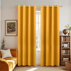KOUFALL Yellow Mid Century Modern Curtains,Blackout Grommet Vintage Boho 50s 60s 70s Retro Curtains for Living Room Bedroom 84 Inches Long 2 Panels Set Light Sunflower by KOUFALL