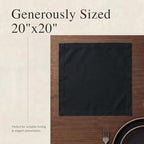 Urban Villa Cloth Napkins Cotton 20x20 (Set of 12) Black - Image 6