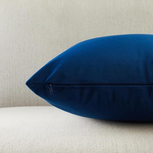 JUSPURBET 28x28 Euro Velvet Throw Pillow Covers Set of 2,Navy Blue - Image 6