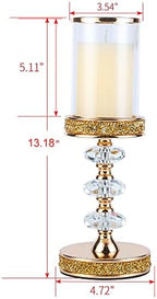 Candle Holder, Pillar Candle Holders, Crystal Candlesticks Holder for Wedding, Parties, Events, Chirstmas,Home Decor, Table Centerpieces CH028D (L) - Image 5