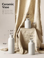 LE TAUCI Ceramic Vase Set of 3, Matte Flower Vases for Fresh or Dried Flowers, Modern Farmhouse Home Decor for Coffee Table, Mantel, Shelf, Entryway, Speckled White - Image 2