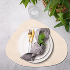 ADRIMER Placemats, Heat Resistant Round Placemats Set of 8 Washable 13 x 17 Inch, Waterproof Table Mats Wipeable for Kitchen, Dining Room Table Christmas Decor, Beige - Image 5