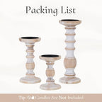 Wood Pillar Candle Holder: Rustic Distressed White Candle Stand - Image 7