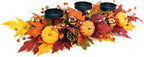 Fall Candle Holder Centerpiece for Table – Thanksgiving Table Decor with Pumpkins, Maple Leaves,Autumn Harvest Decoration with 3 Candle Holders for Dining Table, Fireplace & Home Decor by Homeinnovationlifeasart
