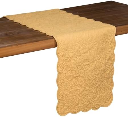 Christiana Honey Floral 100% Cotton Quilted Table Runner 14" x 51" by CFHome